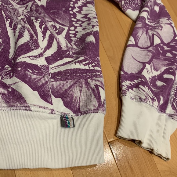 Unique TNA Aritzia Butterfly Full Zip Purple & White Hoodie - size M - Picture 6 of 16